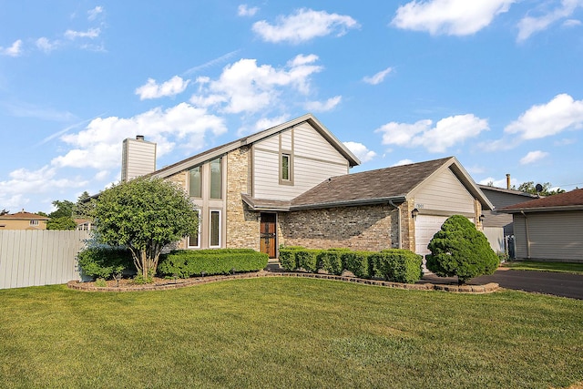 17007 Westwood Ct, Orland Hills, IL 60487 - mid-century inspired home with an attached garage, brick siding, and a chimney