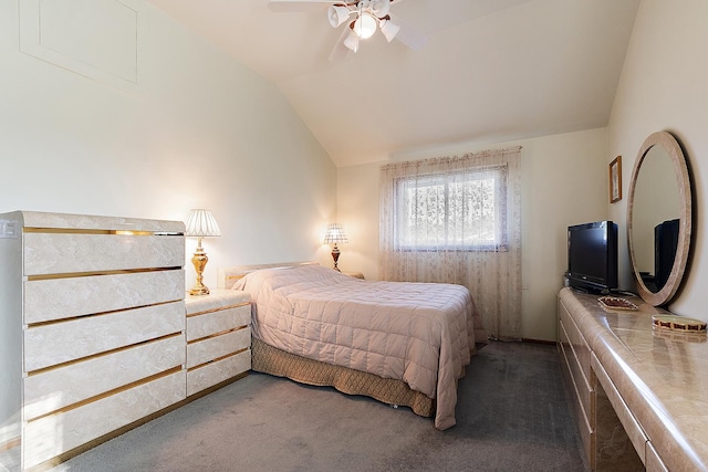 17007 Westwood Ct, Orland Hills, IL 60487 - carpeted bedroom featuring vaulted ceiling and ceiling fan