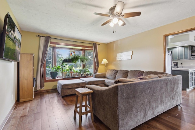14710 Keslinger Rd, Dekalb, IL 60115 - living room with wood-type flooring and a ceiling fan