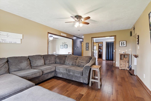 14710 Keslinger Rd, Dekalb, IL 60115 - living area featuring ceiling fan and dark wood finished floors