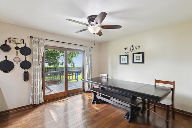 14710 Keslinger Rd, Dekalb, IL 60115 - dining room featuring wood finished floors and a ceiling fan