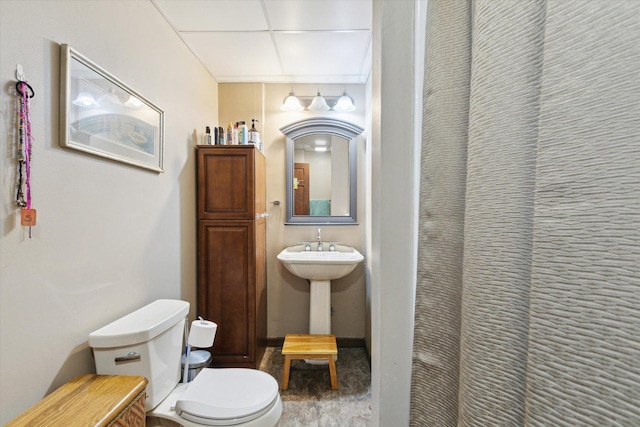 14710 Keslinger Rd, Dekalb, IL 60115 - bathroom with toilet and a paneled ceiling
