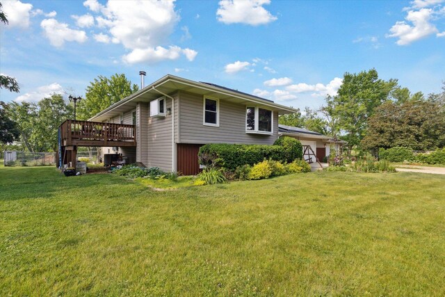 14710 Keslinger Rd, Dekalb, IL 60115 - wooden deck with a fenced backyard