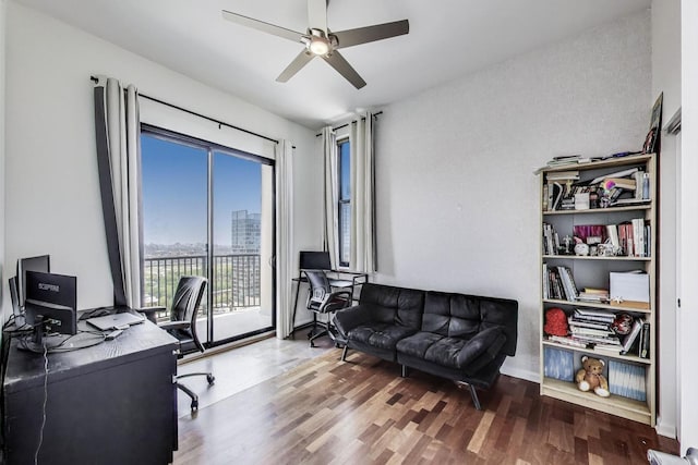 1464 S Michigan Ave Unit 1609, Chicago, IL 60605 - office featuring wood finished floors and a ceiling fan