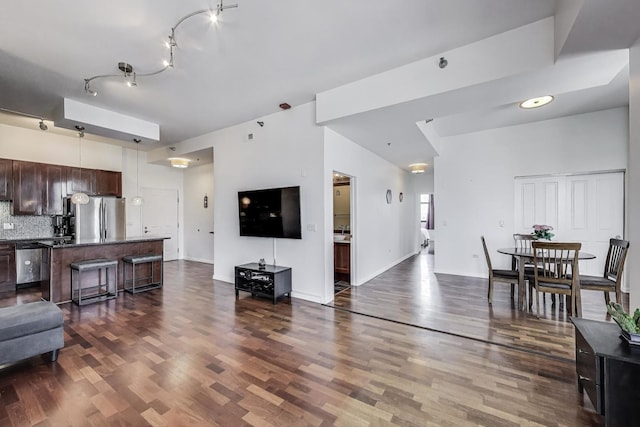 1464 S Michigan Ave Unit 1609, Chicago, IL 60605 - living room with dark wood finished floors and baseboards