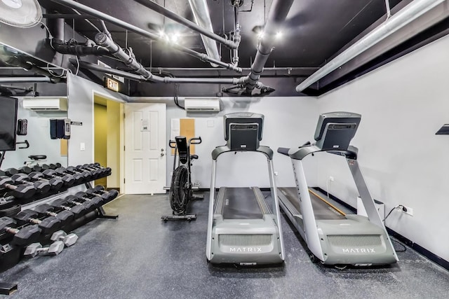 1464 S Michigan Ave Unit 1609, Chicago, IL 60605 - exercise room with a wall mounted air conditioner