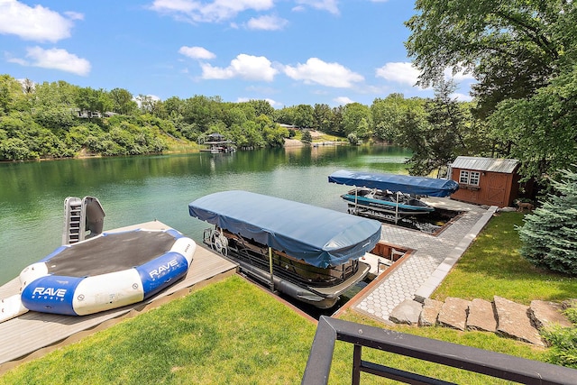 2500 Wahoo Ct, Morris, IL 60450 - dock area featuring boat lift and a water view