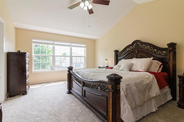 2210 Surrey St, Sycamore, IL 60178 - bedroom with carpet floors, vaulted ceiling, and a ceiling fan