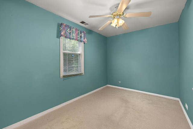 27405 N Roberts Ln, Island Lake, IL 60042 - spare room featuring carpet and a ceiling fan