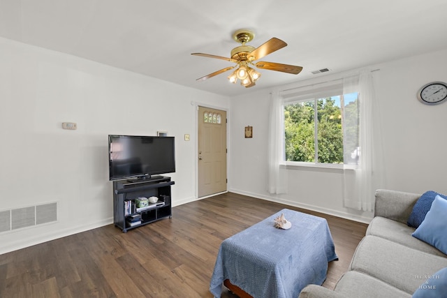 27405 N Roberts Ln, Island Lake, IL 60042 - living area with wood finished floors and a ceiling fan