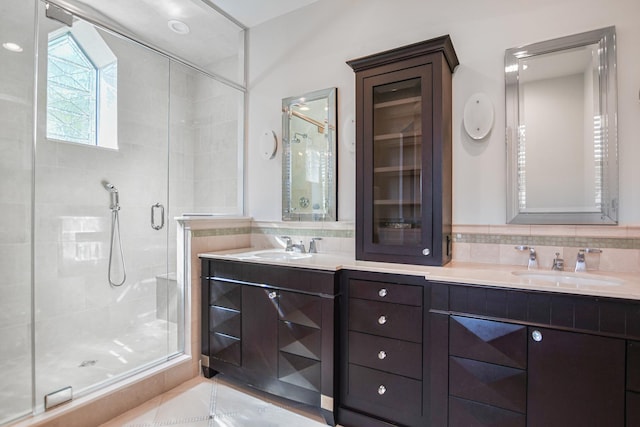 2123 N Bissell St, Chicago, IL 60614 - full bath featuring a shower stall and double vanity