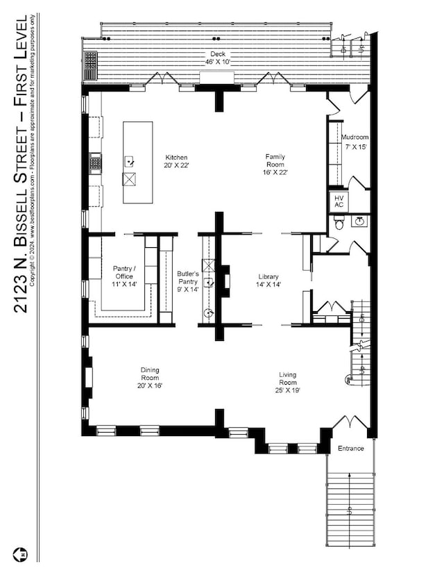 2123 N Bissell St, Chicago, IL 60614 - floor plan / room layout