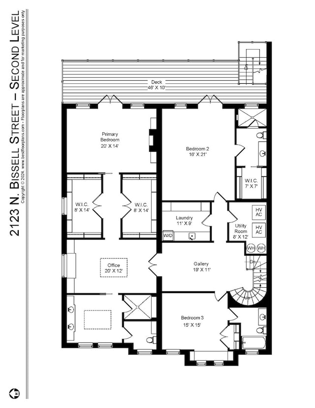 2123 N Bissell St, Chicago, IL 60614 - floor plan / room layout