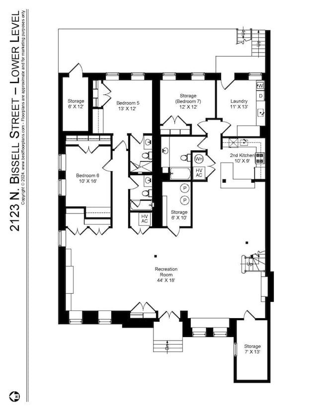 2123 N Bissell St, Chicago, IL 60614 - floor plan / room layout