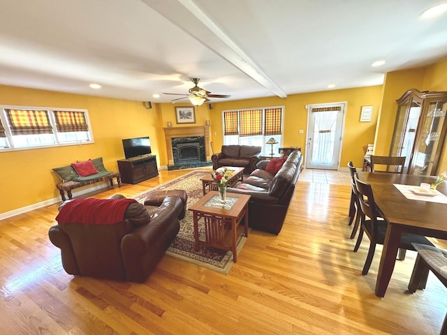 10043 S Artesian Ave, Chicago, IL 60655 - living room with healthy amount of natural light, light wood finished floors, a ceiling fan, and recessed lighting