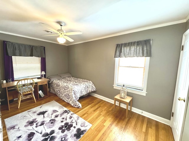 10043 S Artesian Ave, Chicago, IL 60655 - bedroom featuring crown molding, wood finished floors, and a ceiling fan
