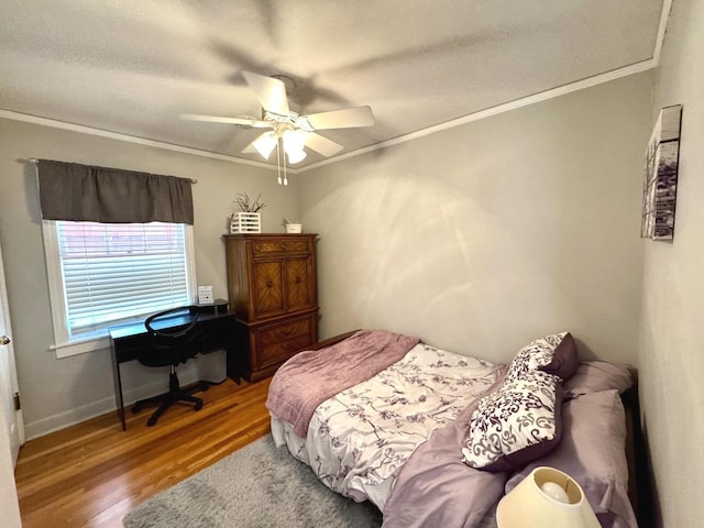 10043 S Artesian Ave, Chicago, IL 60655 - bedroom with crown molding, wood finished floors, and ceiling fan
