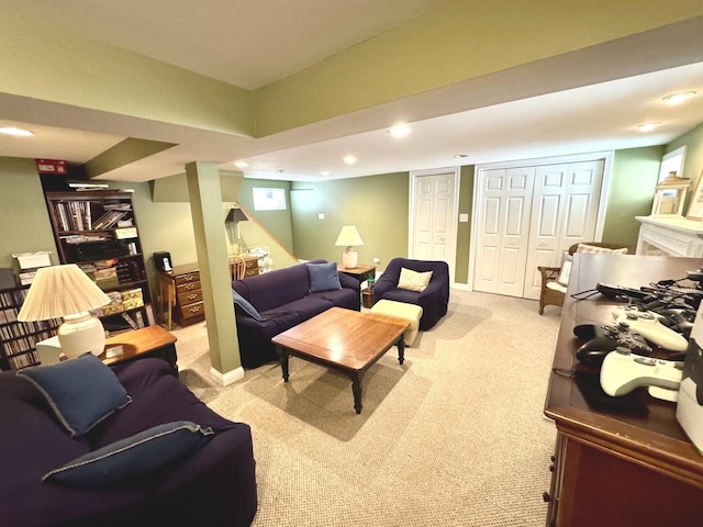 10043 S Artesian Ave, Chicago, IL 60655 - living area featuring carpet and recessed lighting