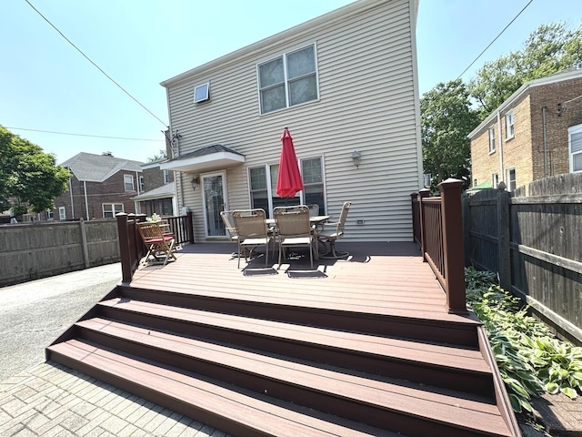 10043 S Artesian Ave, Chicago, IL 60655 - deck with a fenced backyard and outdoor dining space