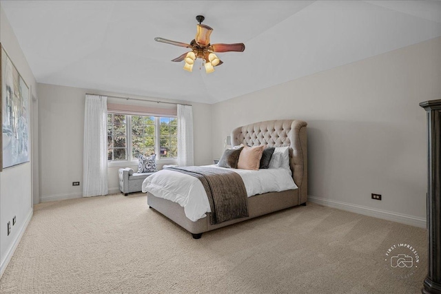 1088 Dunstan Rd, Geneva, IL 60134 - bedroom with light colored carpet, a ceiling fan, and lofted ceiling