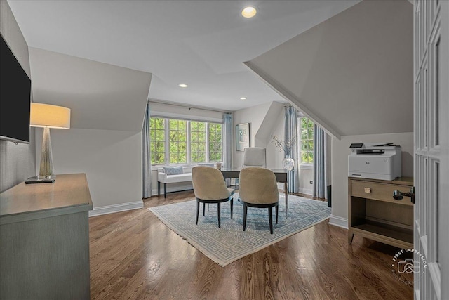 1088 Dunstan Rd, Geneva, IL 60134 - dining room featuring plenty of natural light, wood finished floors, recessed lighting, and lofted ceiling