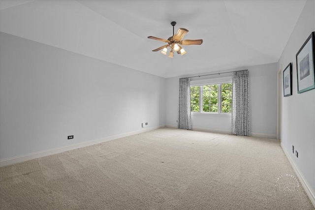 1088 Dunstan Rd, Geneva, IL 60134 - unfurnished room with lofted ceiling, light carpet, and a ceiling fan