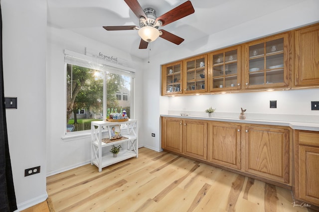 1910 Baldwin Way, Bolingbrook, IL 60490 - bar with light wood-style flooring and a ceiling fan