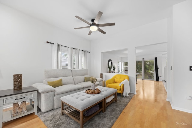 1910 Baldwin Way, Bolingbrook, IL 60490 - living room featuring a ceiling fan and light wood-type flooring