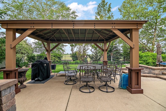 24450 Shawnee Ln, Manhattan, IL 60442 - view of patio with a gazebo, area for grilling, and outdoor dining space