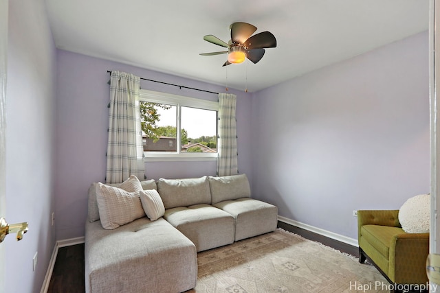 4008 W Lillian St, Mchenry, IL 60050 - living area with ceiling fan and wood finished floors