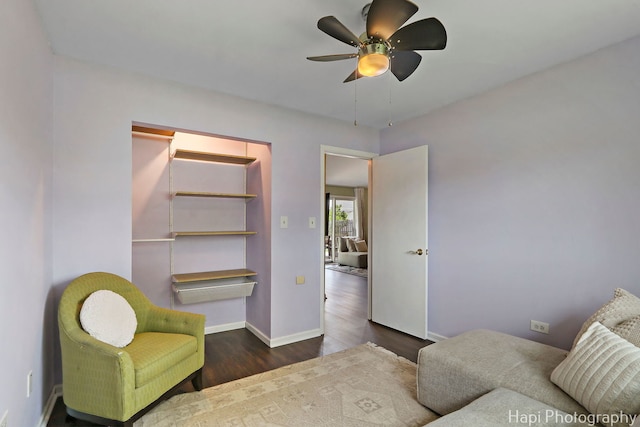 4008 W Lillian St, Mchenry, IL 60050 - living area featuring wood finished floors and a ceiling fan