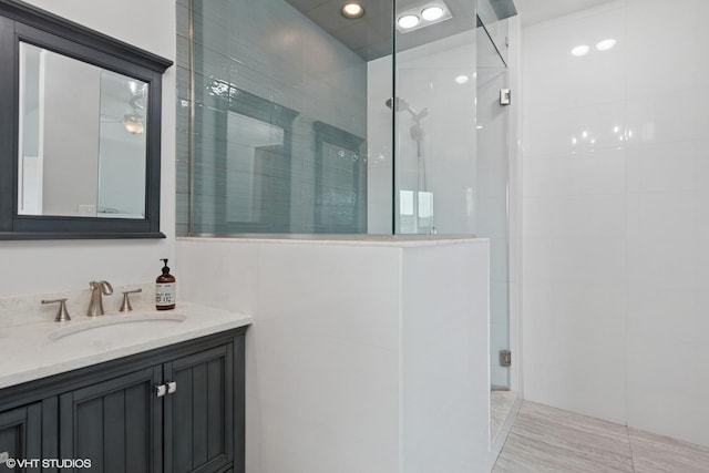 6N142 Riverside Dr, Saint Charles, IL 60175 - full bathroom with walk in shower, vanity, and recessed lighting