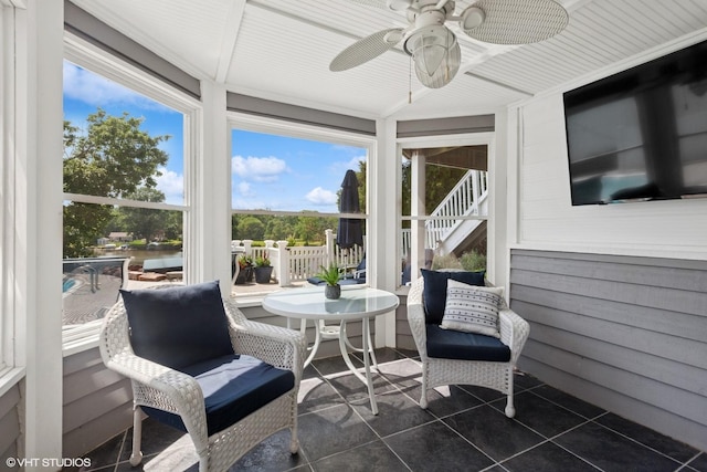 6N142 Riverside Dr, Saint Charles, IL 60175 - sunroom / solarium with a ceiling fan