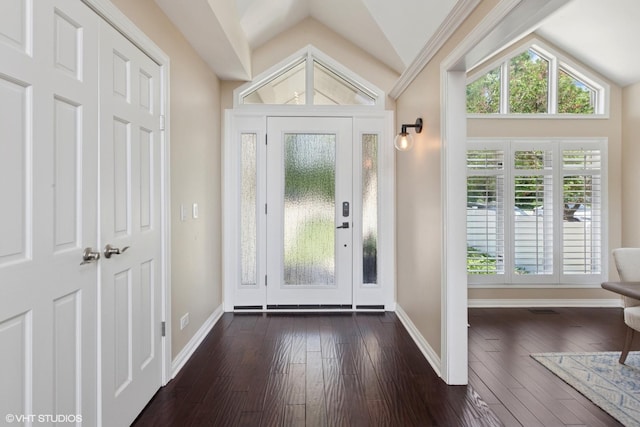 6N142 Riverside Dr, Saint Charles, IL 60175 - entrance foyer with lofted ceiling and dark wood-style floors