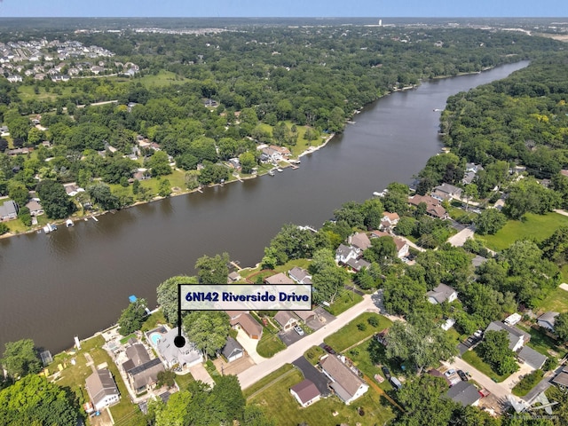 6N142 Riverside Dr, Saint Charles, IL 60175 - aerial overview of property's location featuring a nearby body of water
