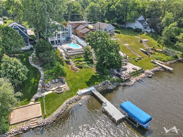 6N142 Riverside Dr, Saint Charles, IL 60175 - bird's eye view of a nearby body of water and a pool