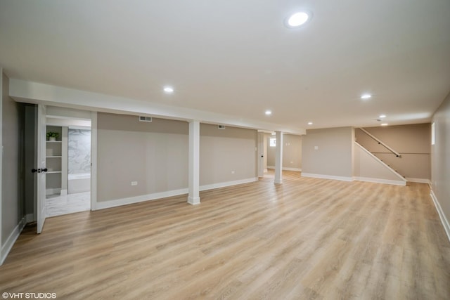 364 Hoxie Ave, Calumet City, IL 60409 - finished basement with recessed lighting, light wood finished floors, and stairs