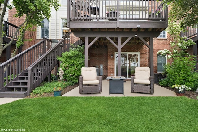 37 Harborside Way, Hawthorn Woods, IL 60047 - view of patio / terrace with an outdoor fire pit and stairs