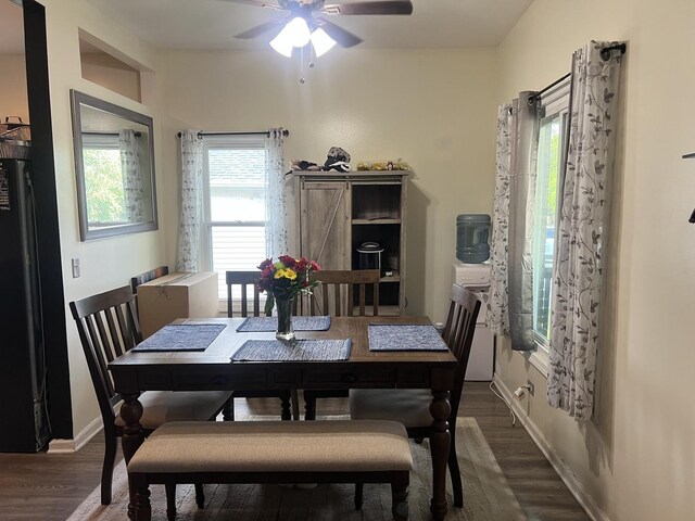 1901 Cora St, Crest Hill, IL 60403 - dining space featuring wood finished floors and a ceiling fan