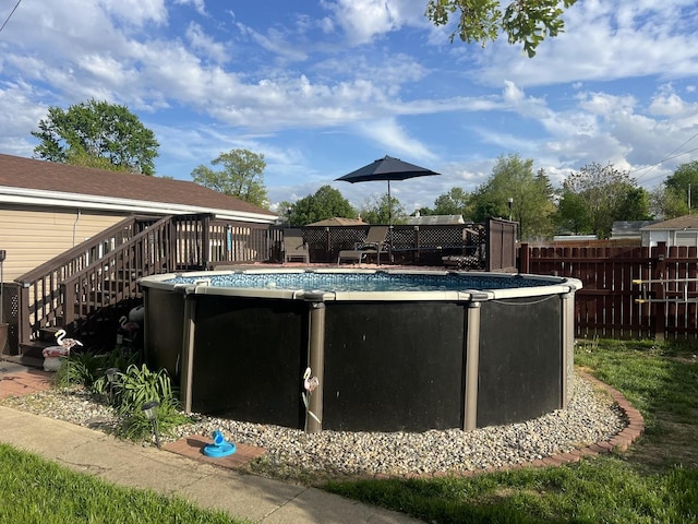 1901 Cora St, Crest Hill, IL 60403 - view of swimming pool featuring a deck and stairway