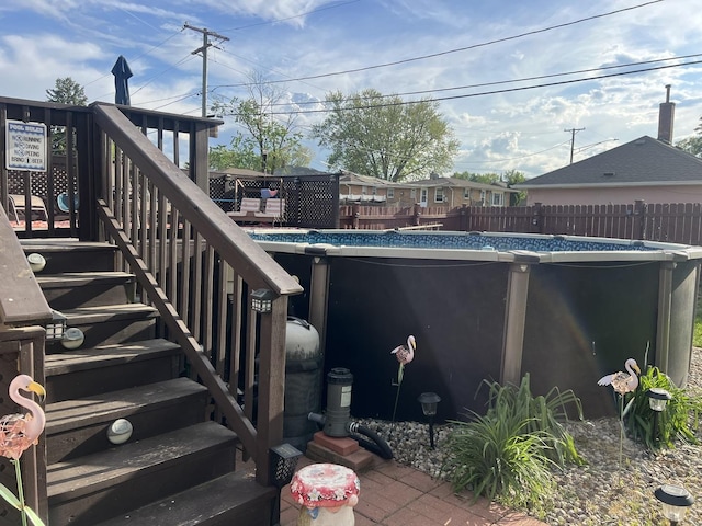 1901 Cora St, Crest Hill, IL 60403 - view of pool with stairway and a deck