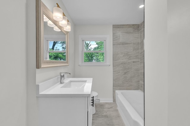 2270 177th St, Lansing, IL 60438 - full bath with marble finish floors and vanity