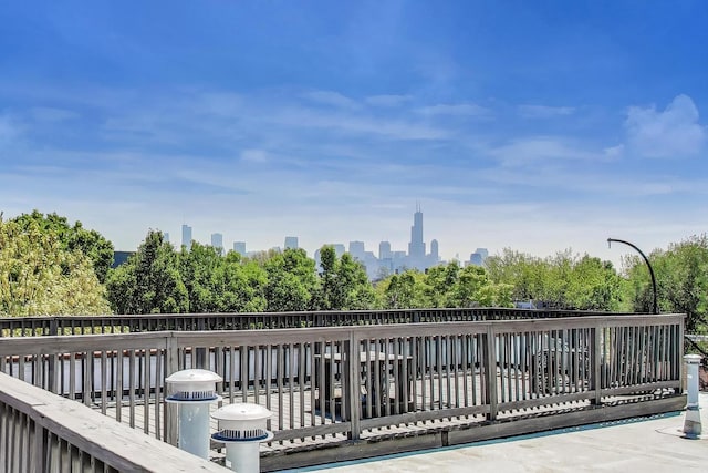 2031 W Evergreen Ave Unit 1W, Chicago, IL 60622 - wooden deck with a skyline view