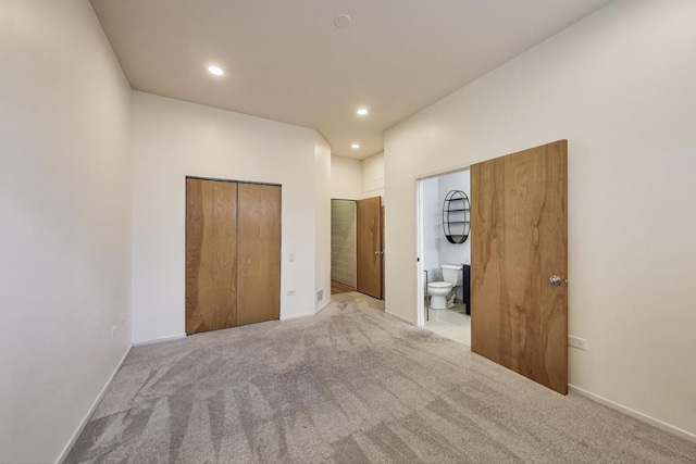 2031 W Evergreen Ave Unit 1W, Chicago, IL 60622 - unfurnished bedroom featuring carpet, recessed lighting, a closet, and connected bathroom