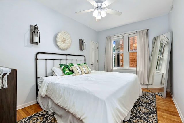 2127 W Pierce Ave Unit 2A, Chicago, IL 60622 - bedroom with light wood-style flooring and ceiling fan