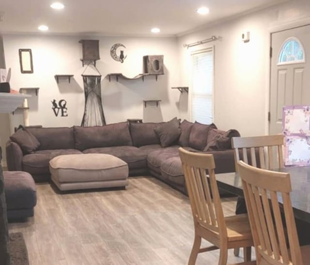 348 Niagara St, Park Forest, IL 60466 - living room featuring healthy amount of natural light, recessed lighting, and wood finished floors