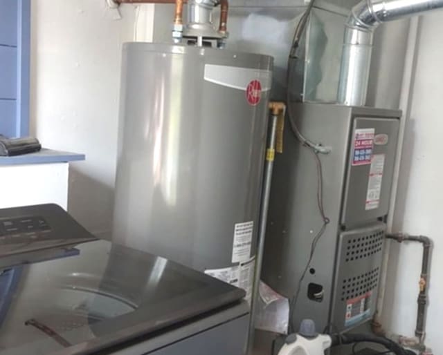 348 Niagara St, Park Forest, IL 60466 - utilities with water heater, washer / clothes dryer, and heating unit