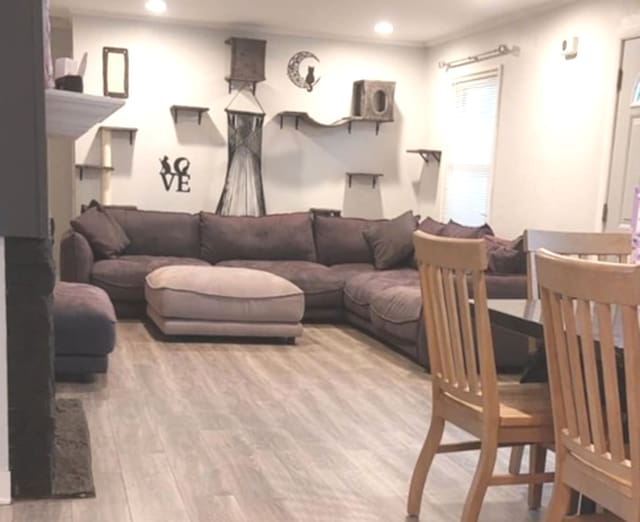 348 Niagara St, Park Forest, IL 60466 - living room featuring wood finished floors and recessed lighting