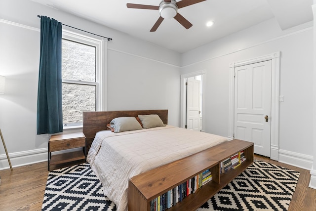 1128 W Wolfram St Unit 2, Chicago, IL 60657 - bedroom with wood finished floors and a ceiling fan