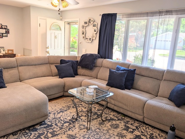 301 N Redfield Ct, Park Ridge, IL 60068 - living room featuring ceiling fan